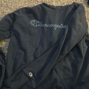 dark blue champion hoodie, like new